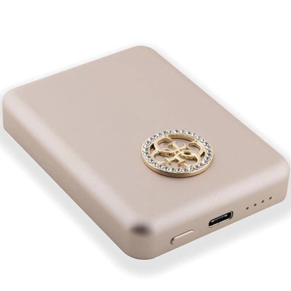 Guess Magsafe Powerbank 5000mAh 15W 4G Strassed Metal Logo - Guld