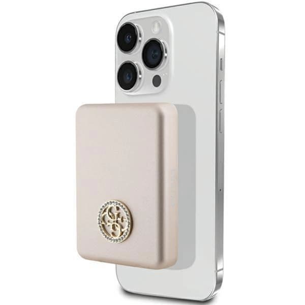 Guess Magsafe Powerbank 5000mAh 15W 4G Strassed Metal Logo - Guld