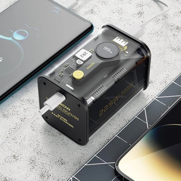 Dudao Powerbank 20000mAh 22.5W USB-A/USB-C - Svart
