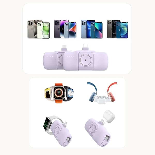 Wozinsky Lightning Mini Powerbank 15W 5000mAh - Lila