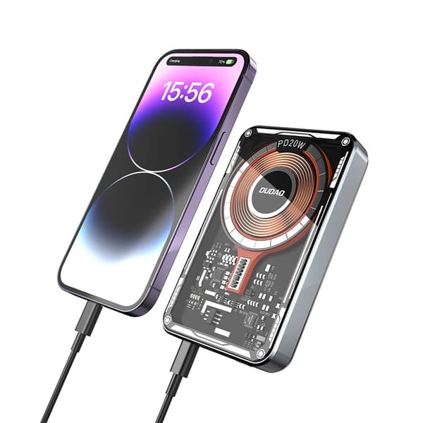 Dudao Powerbank 10000mAh med Trådlös Laddare 20W - Svart