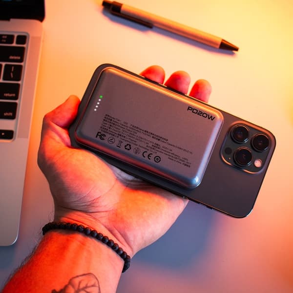 Dudao Powerbank 10000mAh med Trådlös Laddare 20W - Svart