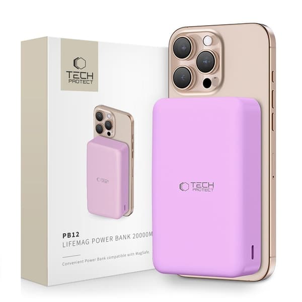 Tech-Protect Lifemag Magsafe Powerbank 20000 mAh - Lila
