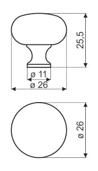 GP11-knap, satinforkromet