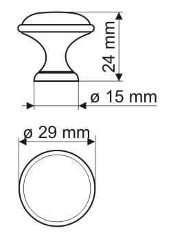 GP19 knop, antik guld, porcelæn MLK-17
