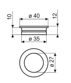 MD02 handtag, mattsvart