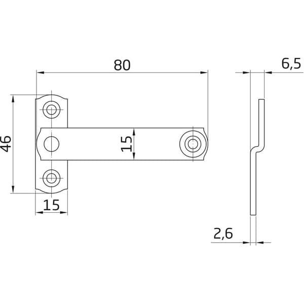 AMIG 23417 | Spärrhandtag 1 | 80 x 46 mm | Stål | Svart