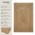 Miniatyrbillede 2 af 7: Håndvævet gulvtæppe Glim af jute, boho-stil - 160 x 230 cm