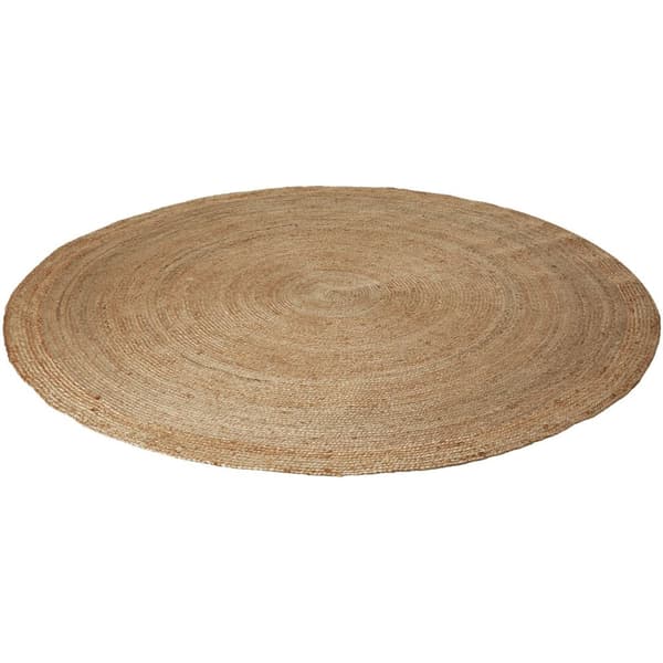 Håndvævet tæppe Glim af jute, boho-stil,rund - Ø 200 cm