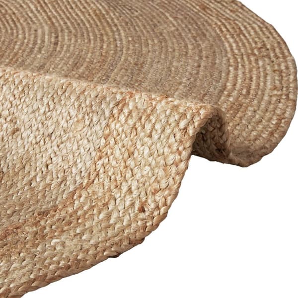 Håndvævet tæppe Glim af jute, boho-stil,rund - Ø 200 cm