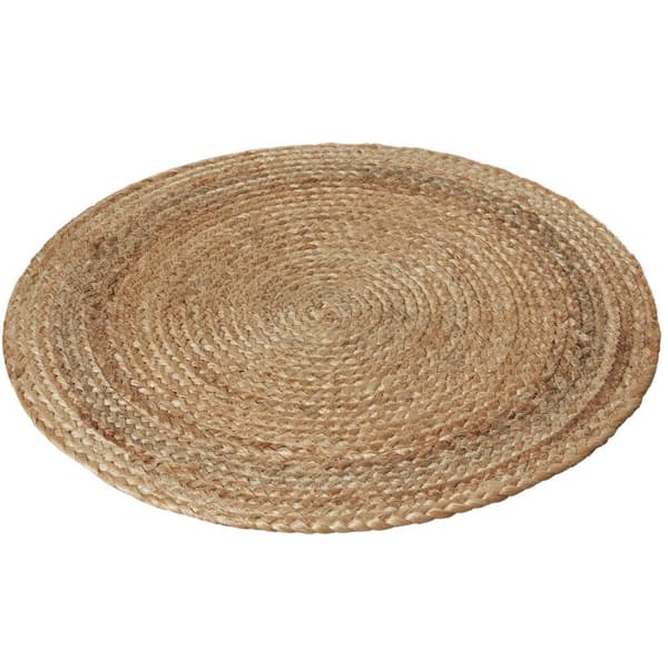 Håndvævet tæppe Glim af jute, boho-stil,rund - Ø 60 cm