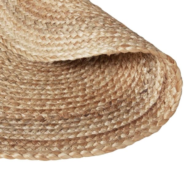 Håndvævet tæppe Glim af jute, boho-stil,rund - Ø 60 cm