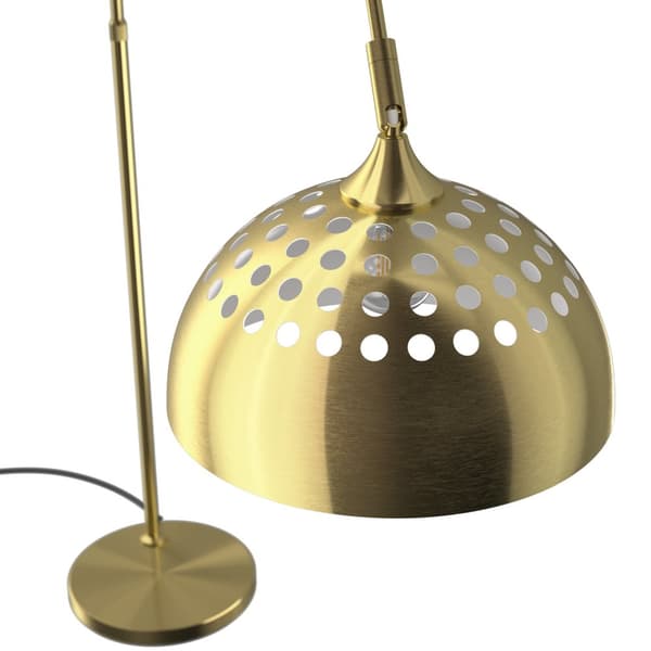 Gulvlampe Arcus, stål, retro-stil, 60W - guld