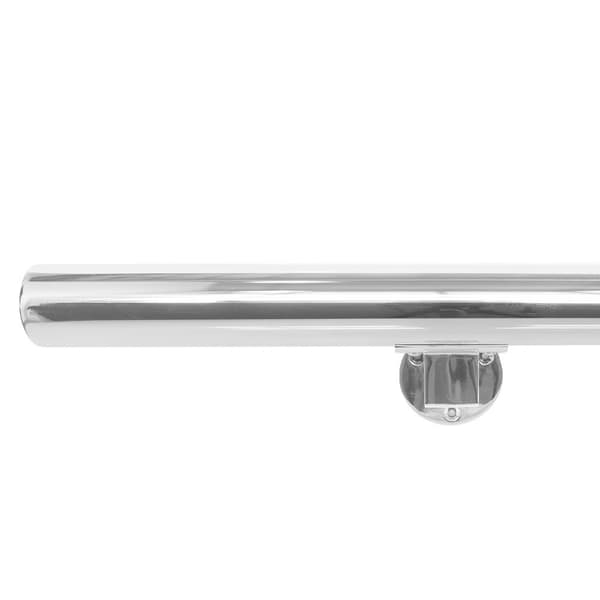 Poleret rustfrit stål Gelænder 120 cm + 2 holdere