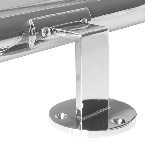 Poleret rustfrit stål Gelænder 120 cm + 2 holdere