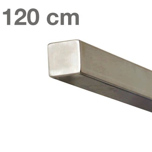 Ruostumattomasta teräksestä valmistettu neliö kaide 120 cm