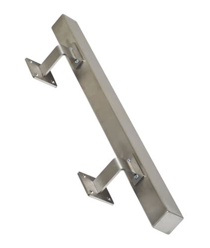 Rustfrit stål Firkantet gelænder 120 cm + 2 holdere