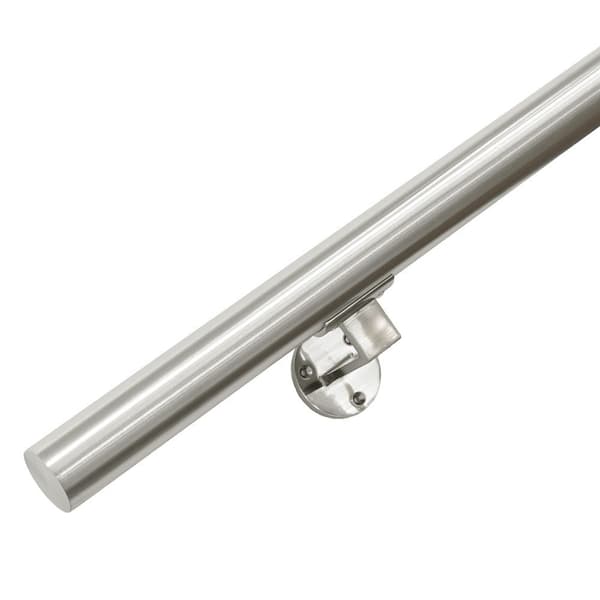 Rustfrit stål Børstet gelænder 60 cm + 2 holdere