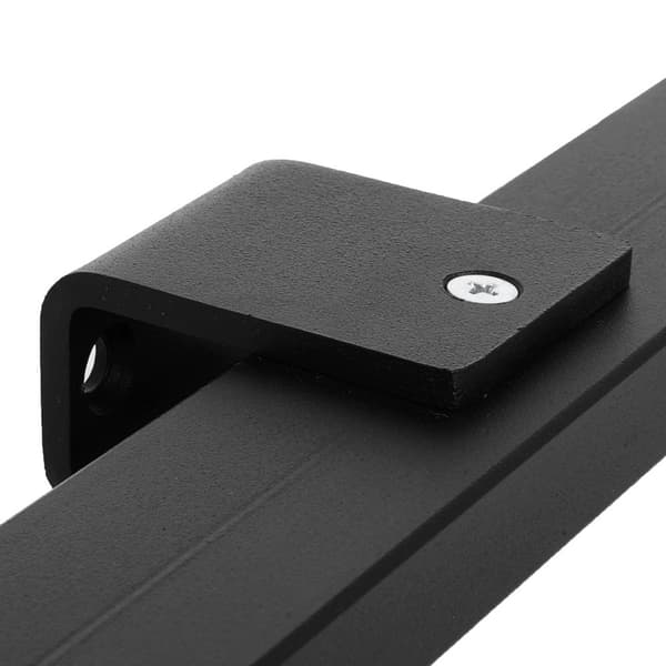 Design håndliste sort rektangulær - 120 cm + 2 holdere