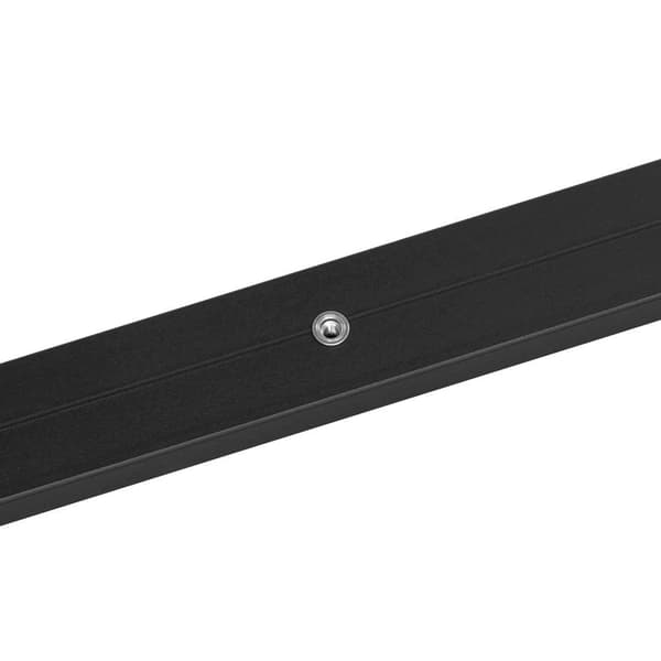 Design håndliste sort rektangulær - 120 cm + 2 holdere