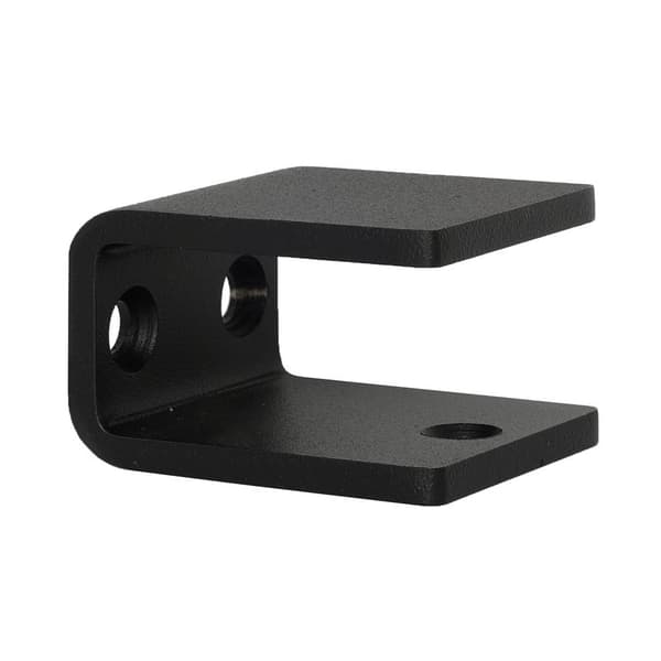 Design håndliste sort rektangulær - 120 cm + 2 holdere
