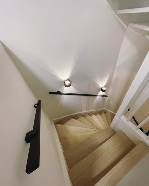 Design håndliste sort rektangulær - 120 cm + 2 holdere