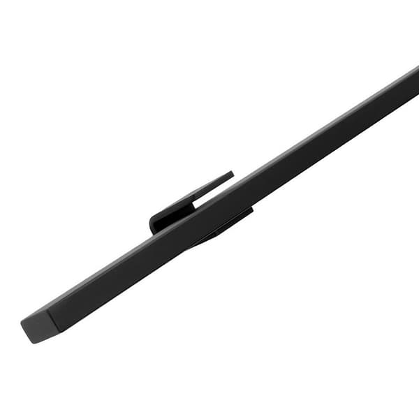 Design håndliste sort rektangulær - 150 cm + 2 holdere