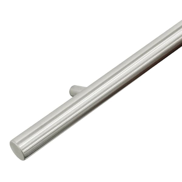Rustfrit stål design gelænder 100 cm med 2 holdere - Børstet