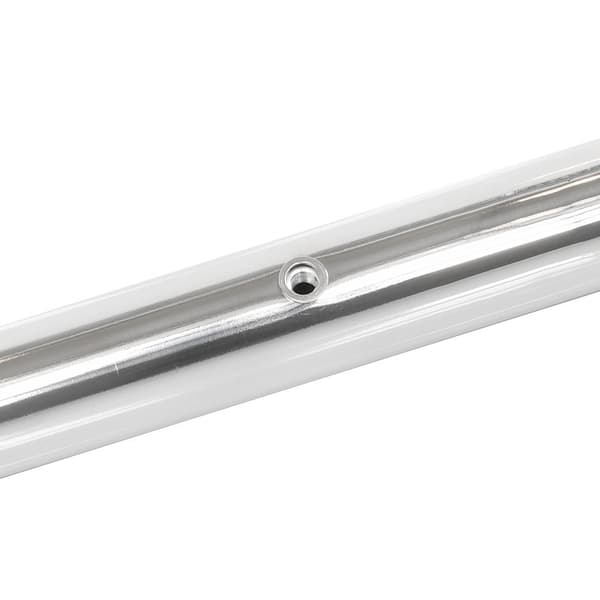 Rustfrit stål design gelænder 120 cm + 2 holdere - Poleret