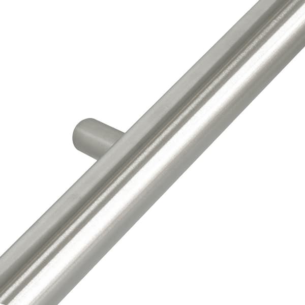 Rustfrit stål design gelænder 90 cm med 2 holdere - Børstet