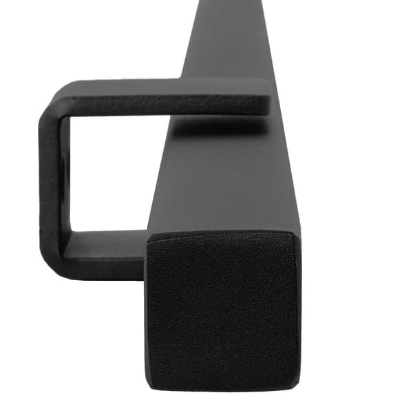 Design håndliste sort firkant - 90 cm + 2 holdere