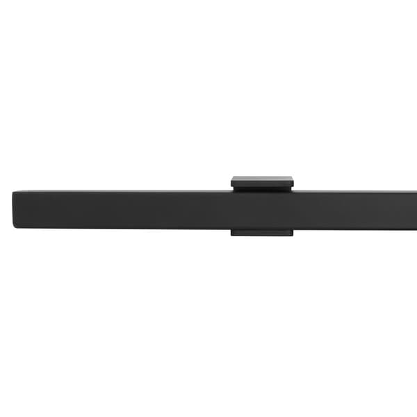 Design håndliste sort firkant - 90 cm + 2 holdere