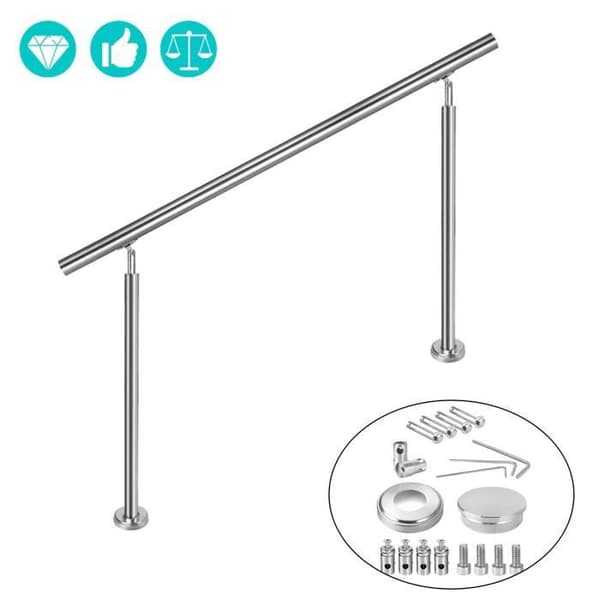 XMTECH Trappräcke i rostfritt stål, 0 stång 160cm Räcke Ledstång Balustrade, för Trappräcke Balkong