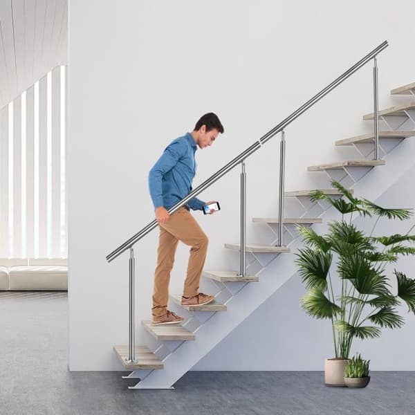 Rampe av trappa i rostfritt stål XMTECH - 150 cm - Justerbar vinkel - Inomhus &amp; utomhus