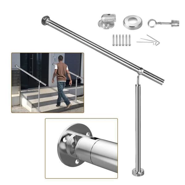 Rostfritt stålräcke för trappor och entré - LZQ - 100cm - Interiör &amp; exteriör