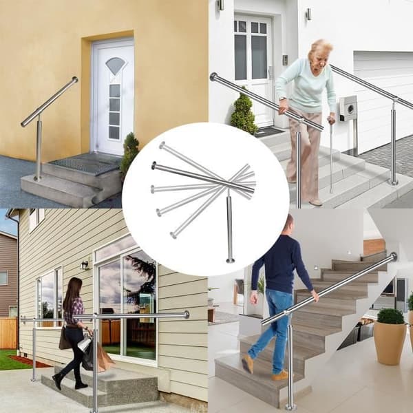 LZQ rostfritt stålräcke - Ledstång för trappor - Utomhus inomhus - 120cm
