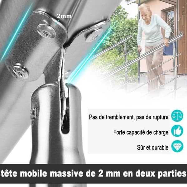 Handrail i rostfritt stål för trappa - LZQ - 180cm - Robust och hållbar