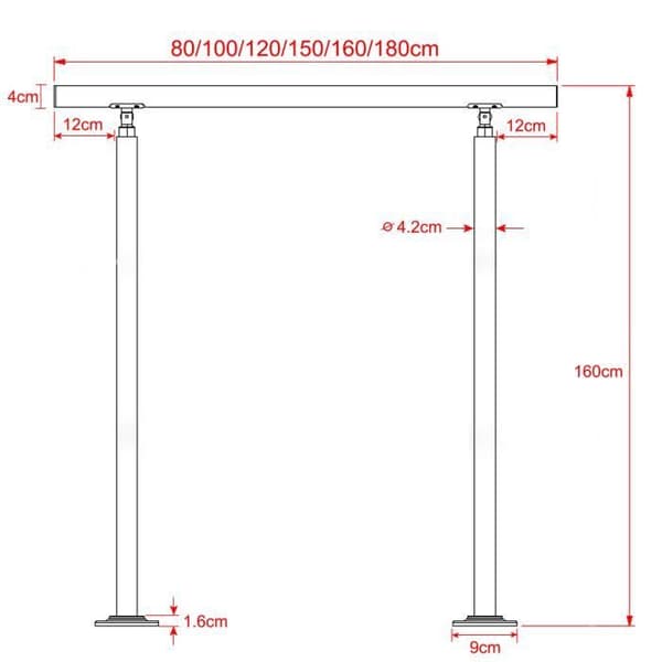 Handrail i rostfritt stål för trappa - LZQ - 180cm - Robust och hållbar