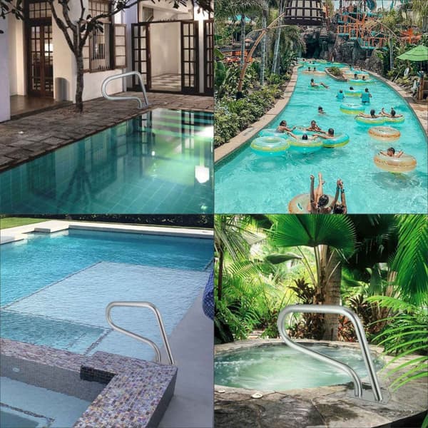 30x22 tum pool ledstång med 4ft nylon greppskydd och 4st förborrade hål, användarvänlig design, pålitlig att använda, lättinstallerad