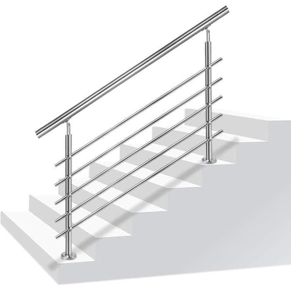 Ståltrappa - YUENFONG - 120 cm - balustrad - balkong - 5 tvärslåar