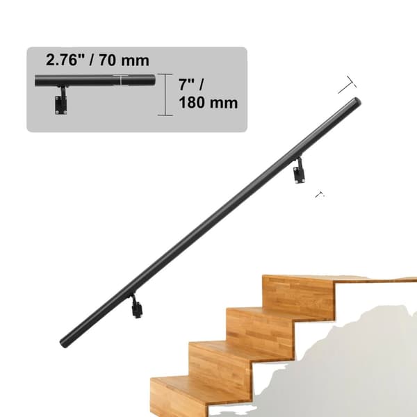 Gelænder, trappegelænder, forbedret stabilitet, ergonomisk design,4 fod
