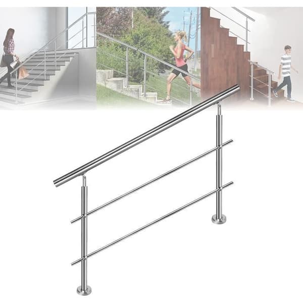 Trappa ramp - LARS360 - 100 cm - Rostfritt stål - Inomhus &amp; utomhus - Elegant räcke