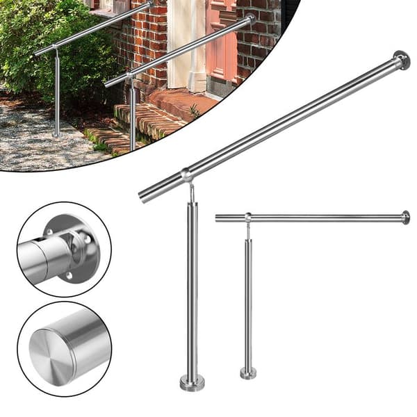 LARS360 Rostfritt stål ledstång - Vägg ledstång - För inomhus och utomhus - Balkong trappor - H90cm,