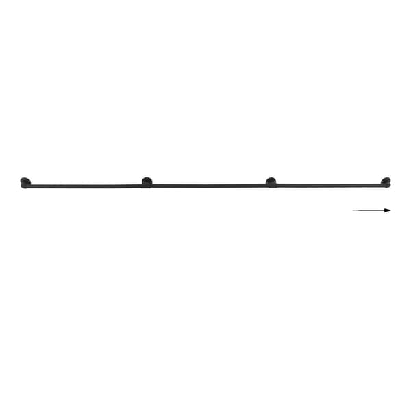 Väggmonterat trappräcke, 3 m längd, 200 kg max belastning,Svart