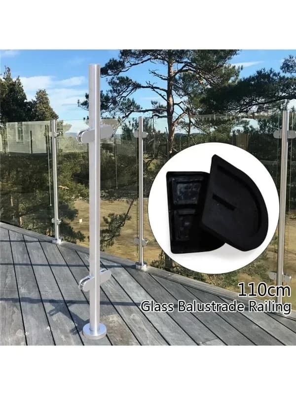 Glasrækværkspost, Holdbart Rustfrit Stål, Stabilt Design, Alsidigt til Indendørs/Udendørs Brug