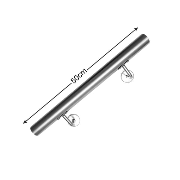 V?ggmonterad trappr?cke 50 cm?�C Handr?cke i st?l, metallr?cke 42 mm med v?ggf?sten f?r barn och ?ldre, inomhus & utomhus.
