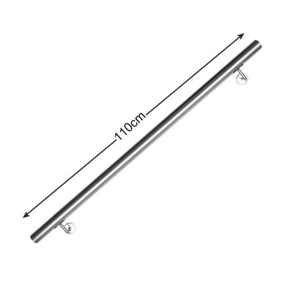 V?ggmonterad trappr?cke 110 cm?�C Handr?cke i st?l, metallr?cke 42 mm med v?ggf?sten f?r barn och ?ldre, inomhus & utomhus.