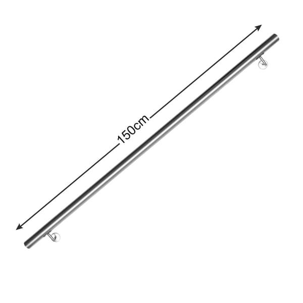 V?ggmonterad trappr?cke 150 cm?�C Handr?cke i st?l, metallr?cke 42 mm med v?ggf?sten f?r barn och ?ldre, inomhus & utomhus.