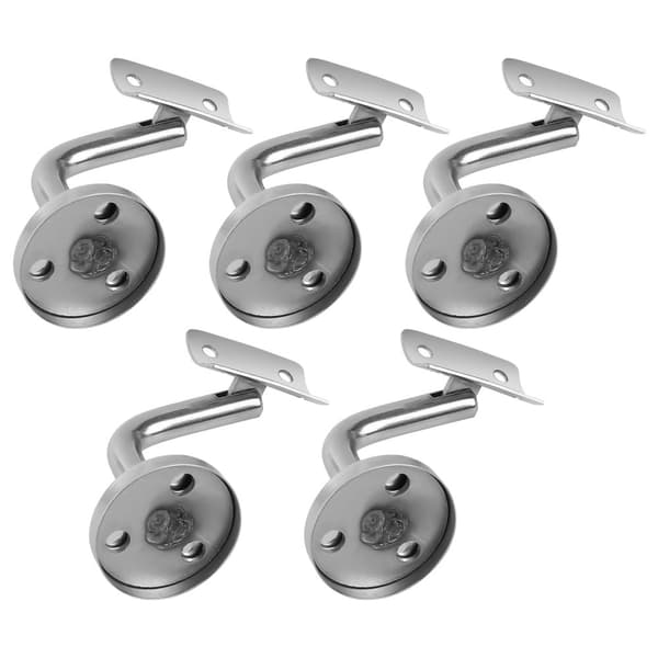 Set med 5 vinklade ledstångsfästen 304 rostfritt stål ledstångsfästen för ledstänger silver väggmonteringsfäste
