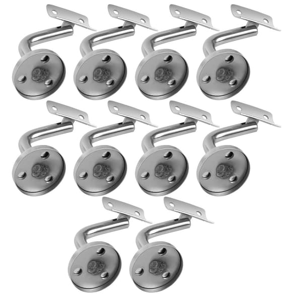 Set med 10 vinklade ledstångsfästen 304 rostfritt stål ledstångsfästen för ledstänger silver väggmonteringsfäste